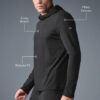 Alo Yoga Remera De Manga Larga Con Capucha Para Hombre Conqu Negro Conquer Reform 2xl Lisa