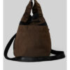Alo Yoga Bolso Cross Body Bucket Cierre Con Cordón Ajustable Marrón Oscuro
