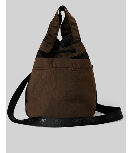 Alo Yoga Bolso Cross Body Bucket Cierre Con Cordón Ajustable Marrón Oscuro