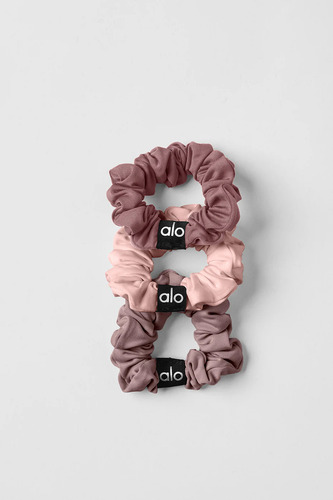 Alo Yoga Fresh Mini Scrunchie (3-pack) Colitas De Cabello Coral Claro Y Violeta Fresh Mini Scrunchie