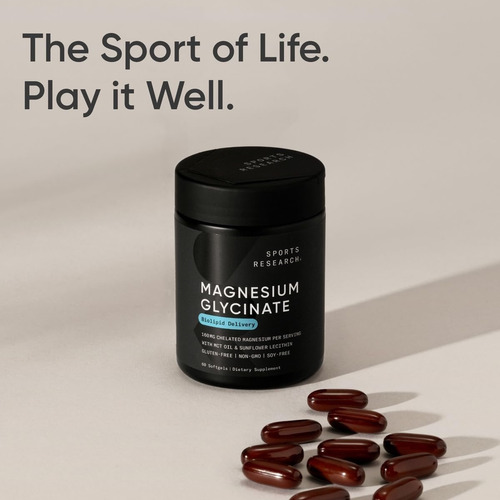 Glicinato De Magnesio 160 Mg 90 Capsulas Sports Research Sin Sabor