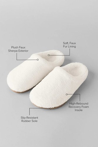Alo Yoga Pantuflas Ojotas Recovery Slipper  Comodidad Total Blanco Sherpa Recovery Slipper 41 Ar
