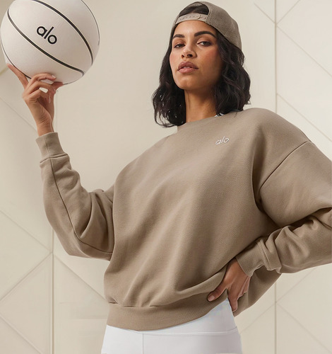 Alo Yoga Campera Accolade Crew Neck Buzo Marrón Claro L - 12 Accolade Crew Neck