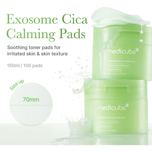 Medicube Tonico Exosome Cica Pad 100pcs - Piel Rosácea Sensible Día/noche