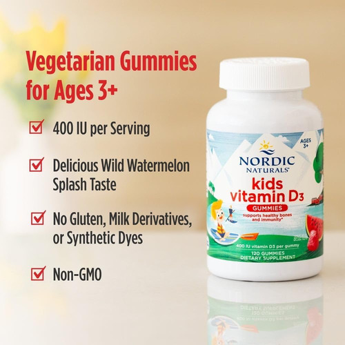 Nordic Naturals Gomitas De Vitamina D3 Kids 400 Ui 60g Sandía