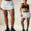 Alo Yoga Pollera Short Deportiva Match Point Skirt Original Blanco Xl - 16