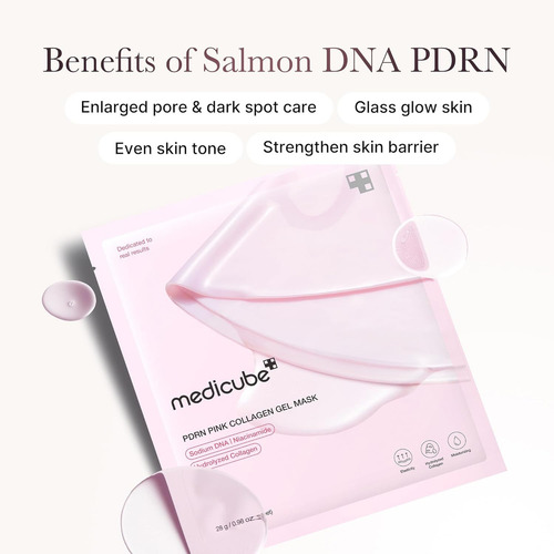 Mascarilla Facial En Gel De Colágeno Rosa Medicube Pprn, 28 Ml