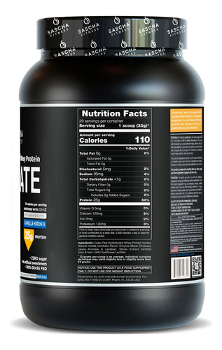 Proteína Sascha Fitness Whey Protein Isolate- Varios Sabores