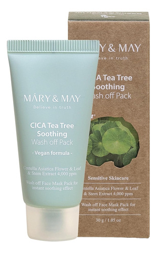 Mary&may Cica Teatree Máscara Centella Asiática Y Árbol Té Todo Tipo De Piel