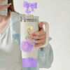 6pcs Accesorios Para Stanley Adorno Con Pajita Con Lazo Cup Violeta