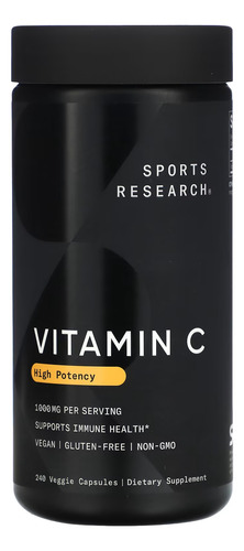 Vitamina C 1000mg 240 Cap Veganas Sports Research Sin Sabor