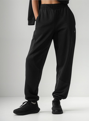 Alo Yoga Pantalón Jogger Unisex Make Waves - Original Negro Make Waves L - 12