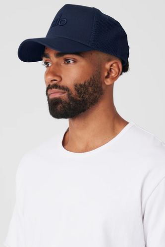 Alo Yoga Gorra District Trucker Original Azul Marino Talla Unica