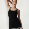 Alo Yoga Vestido Deportivo Tennis Club Sweaters 100% Algodón Negro Ribetes Canalé L - 12