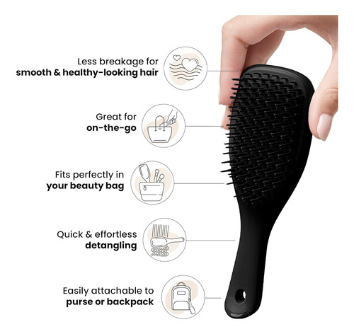 Tangle Teezer Ultimate Detangler - Minicepillo Desenredante Negro