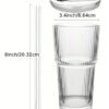 Pack De 2 Vaso De Vidrio Vintage De 20oz Con Tapa Y Sorbete Transparente