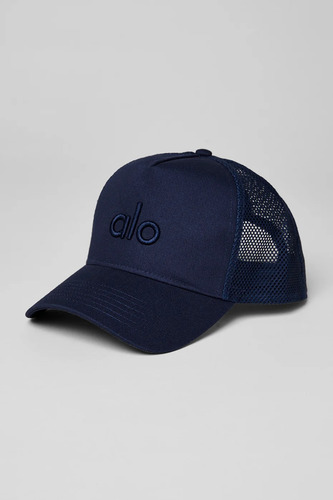 Alo Yoga Gorra District Trucker Original Azul Marino Talla Unica