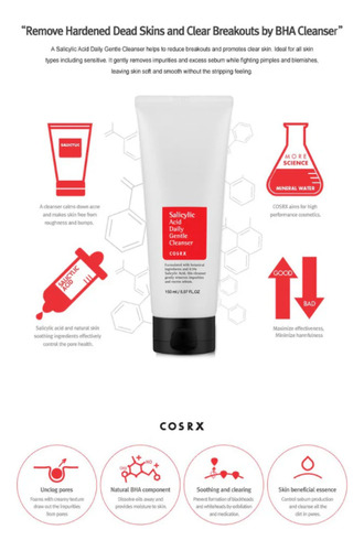 Cosrx Salicylic Acid Daily Gentle Limpiador Facial Diario