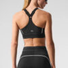 Alo Yoga Top Deportivo Airlift Suit Up Soporte Medio Negro Y Blanco Airlift Suit Xl