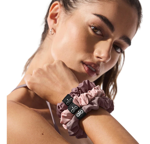 Alo Yoga Fresh Mini Scrunchie (3-pack) Colitas De Cabello Coral Claro Y Violeta Fresh Mini Scrunchie