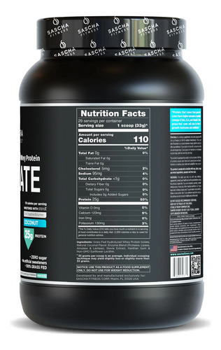 Proteína Sascha Fitness Whey Protein Isolate- Varios Sabores