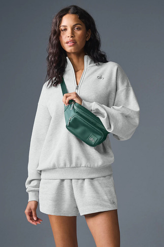 Alo Yoga Buzo Unisex Accolade 1/4 Zip Pullover Estilo Overs S - 4 Gris Claro Accolade 1/4 Zip