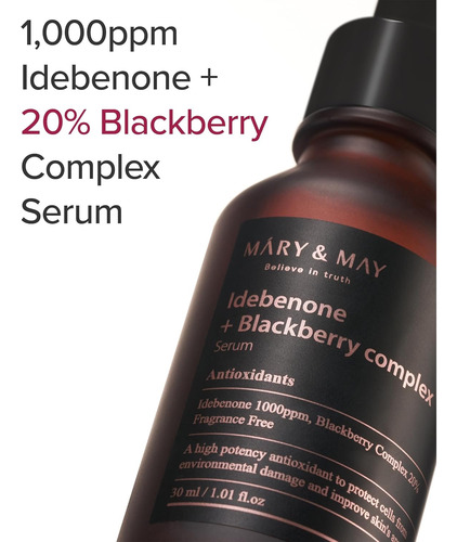 Mary & May Serum Idebenone + Blackberry Complex - 30ml Todo Tipo De Piel Día/noche