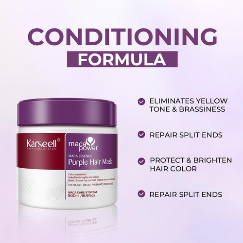 Crema Karseell Mascarilla Capilar Morada Profesional Rubio