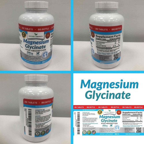 Naturesbranch Glicinato De Magnesio 400 Mg- 200 Comprimidos No Tiene Sabor