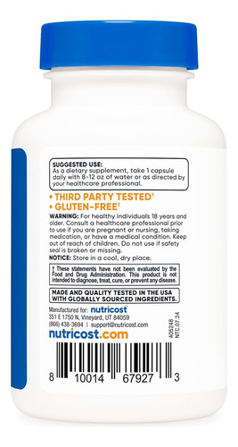 Nutricost Suplemento Herbal - Ksm-66 Ashwagandha 600 Mg Sin Sabor