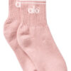 Alo Yoga Medias Unisex Halfcrew Throwback Color Smoky Quartz Rosa Claro Logo M