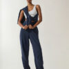 Alo Yoga Make Waves Pantalón Jogger Deportivos Unisex Azul Marino Tejido French Terry L - 12