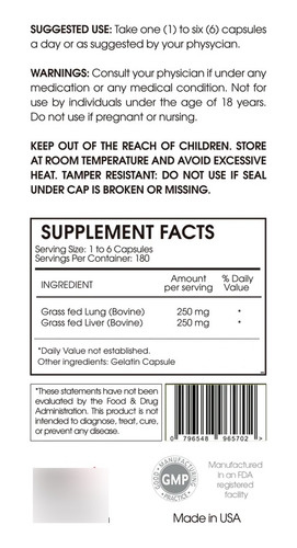 Primal Fx I Lung I 180 Capsules I Dr Ludwig Johnson