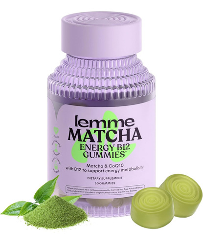 Lemme Matcha B12 Gomitas Energéticas Con Té Verde Y Coq10 Latte De Matcha Matcha Latte Flavored