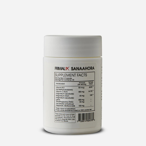 Primal Fx I Vitamina C + Active B I 60 Capsules I Dr Ludwig