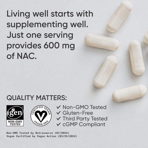 Sports Research Nac N-acetilcisteína 600 Mg 90 Cáps Vegetal Sin Sabor