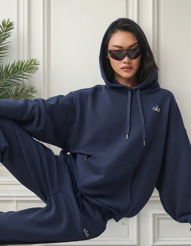 Alo Yoga Campera Chompa, Accolade Hoodie Unisex Azul Marino M - 8 Accolade Hoodie