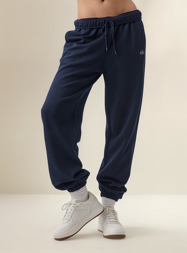 Alo Yoga Pantalón Jogger Deporti Accolade Sweatpant Unisex Azul Marino French Terry L - 12
