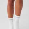 Alo Yoga Medias Unisex Half-crew Throwback Sock Color Beige Blanco Con Gris Throwback L