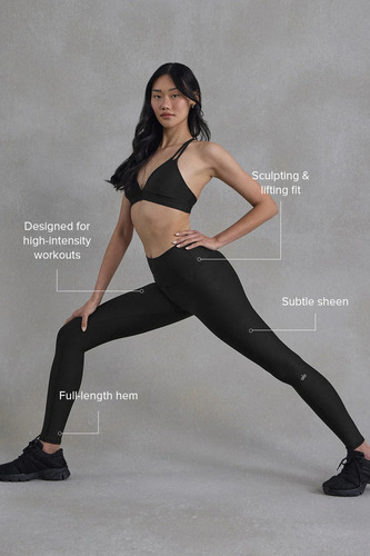 Alo Yoga Legging Airlift 7/8 Tiro Alto - Original Negro High-waist Airlift 2 - 4