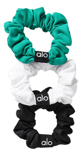 Alo Yoga Fresh Mini Scrunchie (3-pack) Colitas De Cabello Verde Blanco Y Negro Fresh Mini Scrunchie