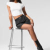 Alo Yoga Pollera Short Deportiva Match Point Skirt Original Negro S - 4