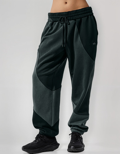 Alo Yoga Make Waves Pantalón Jogger Deportivos Unisex Negro Tejido French Terry S - 4