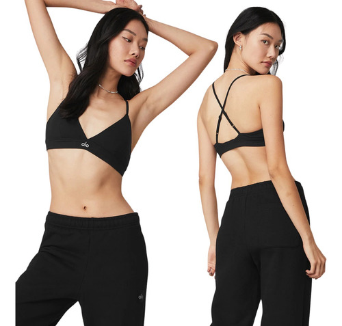 Alo Yoga Corpiño Deportivo  Splendor  Bra Airbrush Negro Xs
