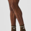 Alo Yoga Medias Unisex Half-crew Throwback Sock Color Beige Marrón Oscuro Throwback M
