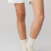 Medias Alo Yoga Originales Throwback Sock Beige Bone/white M