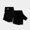 Alo Yoga Guantes Gym Gimnasio Negros - Power Moves Workout Negro Ergonómico Sin Dedos Para Máxima Libertad M