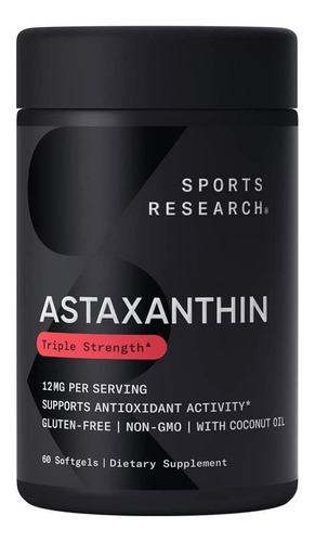Astaxanthin Sports Research Concentración Triple 12mg Flavorless