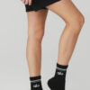 Medias Alo Yoga Originales Throwback Sock Negro Black & White M
