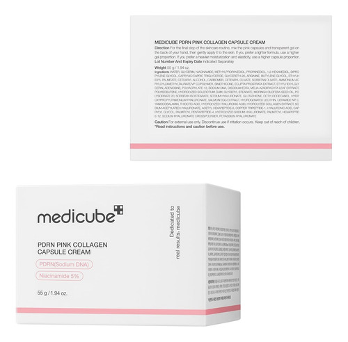 Medicube Salmon Dna Pdrn Crema De Cápsula De Colágeno Rosa Todo Tipo De Piel Día/noche